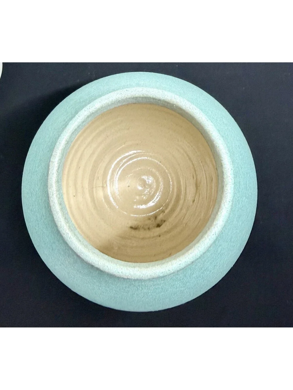 MCM style West Elm Turquoise matte pottery Vase